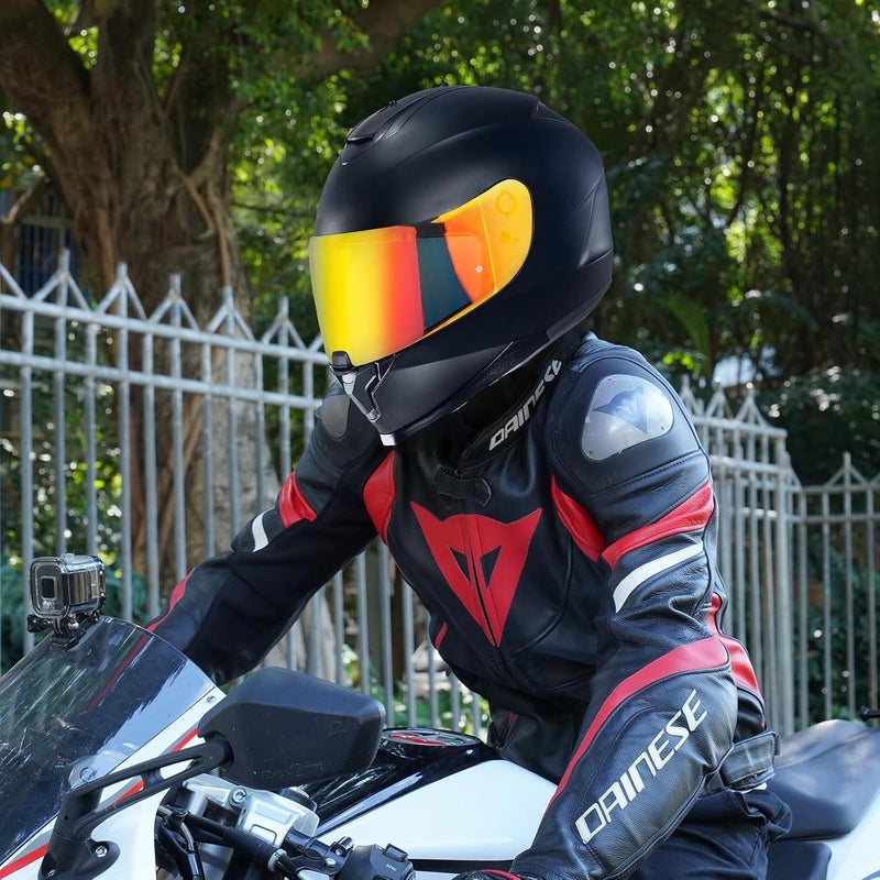 VCOROS C70 Motorcycle Helmet Shield For FG-17 FG-ST IS-17 HJ20M Full Face Helmet Visor Shield Accessories (Chrome Red) - Image 2